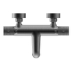 Wiesbaden Ribbd thermostatische badmengkraan hartafstand 15 cm gunmetal SW736607