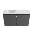 MONDIAZ TURE-DLUX 80cm toiletmeubel Dark Grey. EDEN wastafel Opalo positie links. Met 1 kraangat. SW1104296
