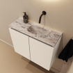 MONDIAZ TURE-DLUX 60cm toiletmeubel Talc. EDEN wastafel Glace positie rechts. Zonder kraangat. SW1103078