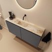 MONDIAZ TURE-DLUX 100cm toiletmeubel Dark Grey. EDEN wastafel Frappe positie midden. Zonder kraangat. SW1102773
