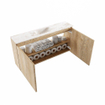 MONDIAZ TURE-DLUX 100cm toiletmeubel Washed Oak. EDEN wastafel Frappe positie midden. Met 1 kraangat. SW1103092