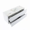 MONDIAZ VICA-DLUX Badkamermeubelset - 120cm - onderkast talc - 2 lades - inbouw wastafel cloud midden - 1 kraangat - 60cm hoge versie - frape SW1088544