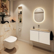 MONDIAZ TURE-DLUX 80cm toiletmeubel Talc. EDEN wastafel Frappe positie midden. Zonder kraangat. SW1102593