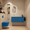 MONDIAZ TURE-DLUX 120cm toiletmeubel Jeans. EDEN wastafel Frappe positie links. Zonder kraangat. SW1102846