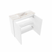 MONDIAZ TURE-DLUX 60cm toiletmeubel Talc. EDEN wastafel Frappe positie midden. Met 1 kraangat. SW1102586
