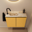 MONDIAZ TURE-DLUX 60cm toiletmeubel Ocher. EDEN wastafel Frappe positie links. Met 1 kraangat. SW1102858