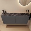 MONDIAZ TURE-DLUX 120cm toiletmeubel Dark Grey. EDEN wastafel Lava positie rechts. Met 1 kraangat. SW1103768