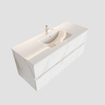 MONDIAZ VICA Badkamermeubelset - 120cm - 2 lades - wasbak Denia midden - 1 kraangat - keramiek carrara marmer SW410275