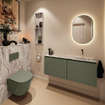 MONDIAZ TURE-DLUX 120cm toiletmeubel Army. EDEN wastafel Glace positie rechts. Zonder kraangat. SW1103168
