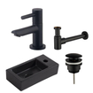Wiesbaden Mini Rhea Complete fonteinset 36x18x9cm kraangat rechts Mat Zwart SW522583