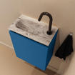 MONDIAZ TURE-DLUX 40cm toiletmeubel Jeans. EDEN wastafel Glace positie links. Met 1 kraangat. SW1103366