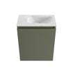 MONDIAZ TURE-DLUX 40cm toiletmeubel Army. EDEN wastafel Opalo positie rechts. Met 1 kraangat. SW1104190