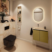 MONDIAZ TURE-DLUX 60cm toiletmeubel Oro. EDEN wastafel Frappe positie links. Zonder kraangat. SW1102880