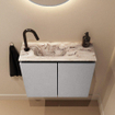 MONDIAZ TURE-DLUX 60cm toiletmeubel Plata. EDEN wastafel Glace positie links. Met 1 kraangat. SW1103444
