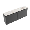 MONDIAZ TURE-DLUX 120cm toiletmeubel Dark Grey. EDEN wastafel Frappe positie rechts. Zonder kraangat. SW1102731