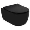 Plieger Kansas Toiletset - UP320 inbouwreservoir - wandcloset - compact - slim zitting - softclose - mat zwarte bedieningsplaat - ronde knoppen - mat zwart SW1223032
