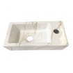 Wiesbaden Mini-Rhea links fonteinset 36x18x9cm Carrara marmerlook wit incl. Amador fonteinkraan geborsteld staal SW794549