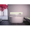 Plieger Kansas Halfvrijstaand bad - 155x80x60cm - met waterinlaat - met af- en overloopgarnituur - met poten - acryl - wit SW1027462