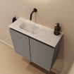 MONDIAZ TURE-DLUX 60cm toiletmeubel Smoke. EDEN wastafel Opalo positie links. Zonder kraangat. SW1104558