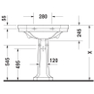 Duravit Serie 1930 wastafel 80x55cm 1 kraangat overloop wit 0303703