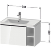 Duravit D-Neo wastafelonderkast 78.4x44x45.2cm 1 lade met softclose Basalt Mat SW640774