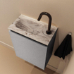 MONDIAZ TURE-DLUX 40cm toiletmeubel Plata. EDEN wastafel Glace positie links. Met 1 kraangat. SW1103452
