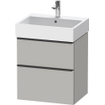 Duravit D-Neo wastafelonderkast 58.4x62.5x44.2cm 2 lades Betongrijs Mat SW641016