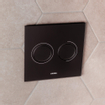 Wisa Luga bedieningsplaat glas pneumatisch 16x16cm met dualflush voor XS WC element zwart 0701561