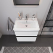 Duravit D-Neo meubelset m. wastafelonderbouwkast m. 2 laden m. softclose 65x20x48cm incl. wastafel wit mat SW641977