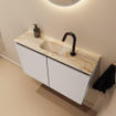 MONDIAZ TURE-DLUX 80cm toiletmeubel Linen. EDEN wastafel Frappe positie midden. Met 1 kraangat. SW1102889