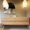 MONDIAZ VICA-DLUX Badkamermeubelset - 200cm - onderkast washed oak - 4 lades - inbouw wastafel cloud links - 1 kraangat - 60cm hoge versie - opalo SW1088466