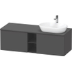 Duravit D-Neo wastafelonderkast 140x45.9x55cm 2 lades Grafiet Mat SW641145