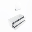 MONDIAZ VICA-DLUX Badkamermeubelset - 120cm - onderkast talc - 4 lades - inbouw wastafel cloud rechts - 1 kraangat - 60cm hoge versie - opalo SW1088490