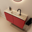 MONDIAZ TURE-DLUX 80cm toiletmeubel Fire. EDEN wastafel Frappe positie midden. Met 1 kraangat. SW1102783