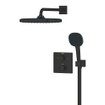 Grohe Precision showerset compleet m. handdouche ø11cm m. 2 straalsoorten en hoofddouche 25x25cmm. inbouw douchekraan therm. vierkant m. omstel mat zwart SW1126884