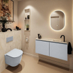 MONDIAZ TURE-DLUX 100cm toiletmeubel Clay. EDEN wastafel Ostra positie rechts. Met 1 kraangat. SW1104785