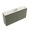 MONDIAZ TURE-DLUX 100cm toiletmeubel Army. EDEN wastafel Frappe positie midden. Zonder kraangat. SW1102674