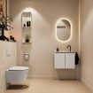 MONDIAZ TURE-DLUX 60cm toiletmeubel Linen. EDEN wastafel Ostra positie midden. Met 1 kraangat. SW1104947