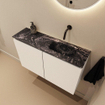 MONDIAZ TURE-DLUX 80cm toiletmeubel Talc. EDEN wastafel Lava positie rechts. Zonder kraangat. SW1103603