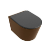 MONDIAZ LAVIE wandclosetpack - 36x53cm - diepspoel - rimless - Rust (bruin) - softclose - quick-release - toiletzitting - Dark grey (grijs) SW1208606