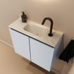 MONDIAZ TURE-DLUX 60cm toiletmeubel Clay. EDEN wastafel Ostra positie midden. Met 1 kraangat. SW1104763