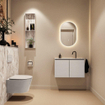 MONDIAZ TURE-DLUX 80cm toiletmeubel Linen. EDEN wastafel Glace positie midden. Met 1 kraangat. SW1103341