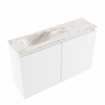 MONDIAZ TURE-DLUX 80cm toiletmeubel Talc. EDEN wastafel Frappe positie links. Met 1 kraangat. SW1102594
