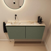 MONDIAZ TURE-DLUX 100cm toiletmeubel Army. EDEN wastafel Frappe positie links. Zonder kraangat. SW1102638