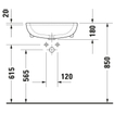 Duravit D Code halfinbouwwastafel inclusief bevestiging 55x44cm 1 kraangat wit 0315115