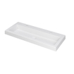 INK Dock wastafel - 100x40x6cm - 1 wasbak - 2 kraangaten - polystone wit mat SW352213