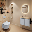 MONDIAZ TURE-DLUX 60cm toiletmeubel Clay. EDEN wastafel Frappe positie rechts. Zonder kraangat. SW1102756