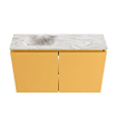 MONDIAZ TURE-DLUX 80cm toiletmeubel Ocher. EDEN wastafel Glace positie links. Zonder kraangat. SW1103371