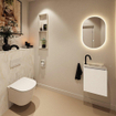 MONDIAZ TURE-DLUX 40cm toiletmeubel Talc. EDEN wastafel Ostra positie rechts. Met 1 kraangat. SW1104659