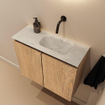 MONDIAZ TURE-DLUX 60cm toiletmeubel Washed Oak. EDEN wastafel Opalo positie rechts. Zonder kraangat. SW1104641
